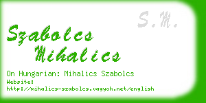 szabolcs mihalics business card